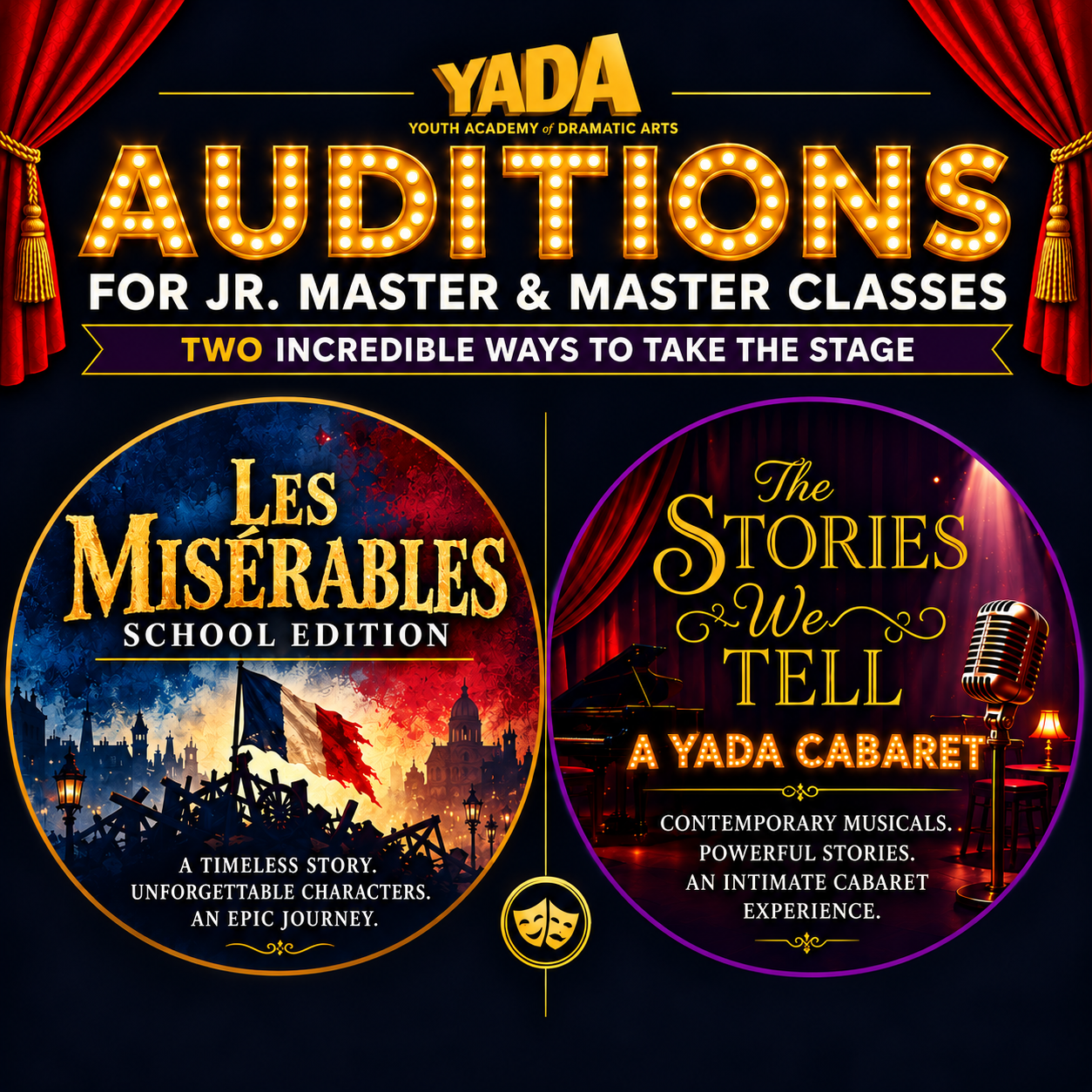 Master Junior Master Auditions Les Miserabless and Cabaret